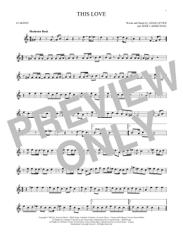 page one of This Love (Clarinet Solo)
