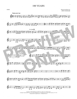 page one of 100 Years (French Horn Solo)
