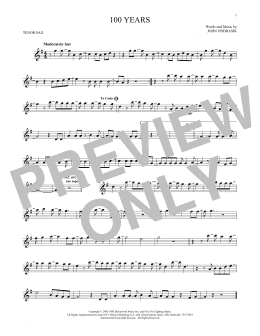 page one of 100 Years (Tenor Sax Solo)