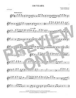 page one of 100 Years (Alto Sax Solo)