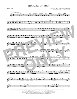 page one of Because Of You (Tenor Sax Solo)