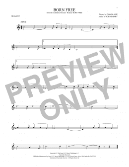page one of Born Free (Trumpet Solo)