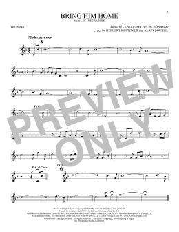 page one of Bring Him Home (Trumpet Solo)