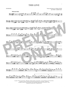 page one of This Love (Trombone Solo)