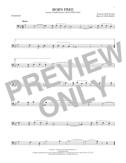 page one of Born Free (Trombone Solo)