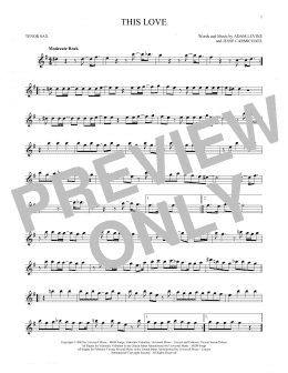 page one of This Love (Tenor Sax Solo)