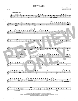 page one of 100 Years (Flute Solo)