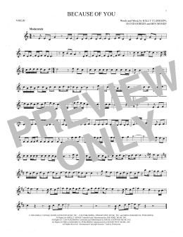 page one of Because Of You (Violin Solo)