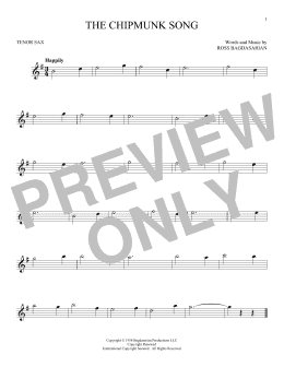 page one of The Chipmunk Song (Tenor Sax Solo)