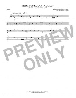 page one of Here Comes Santa Claus (Right Down Santa Claus Lane) (French Horn Solo)