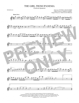 page one of The Girl From Ipanema (Tenor Sax Solo)