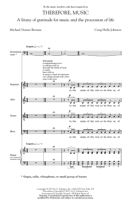 page one of Therefore, Music (SATB Choir)