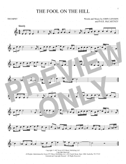 page one of The Fool On The Hill (Trumpet Solo)