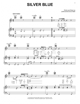 page one of Silver Blue (Piano, Vocal & Guitar Chords (Right-Hand Melody))