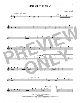 page one of King Of The Road (Flute Solo)