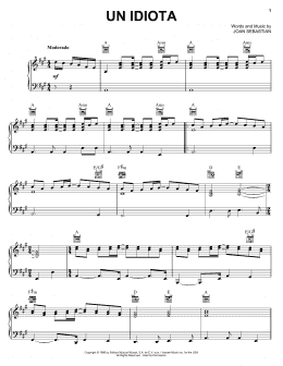 page one of Un Idiota (Piano, Vocal & Guitar Chords (Right-Hand Melody))