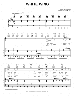 page one of White Wing (Piano, Vocal & Guitar Chords (Right-Hand Melody))