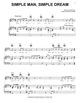 page one of Simple Man Simple Dream (Piano, Vocal & Guitar Chords (Right-Hand Melody))