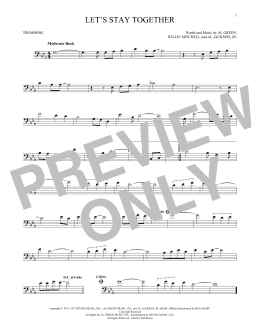 page one of Let's Stay Together (Trombone Solo)