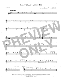page one of Let's Stay Together (Alto Sax Solo)