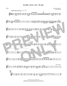 page one of Jump, Jive An' Wail (French Horn Solo)