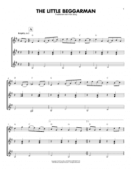 page one of The Little Beggarman (Guitar Ensemble)