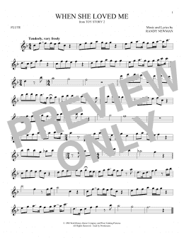 page one of When She Loved Me (from Toy Story 2) (Flute Solo)