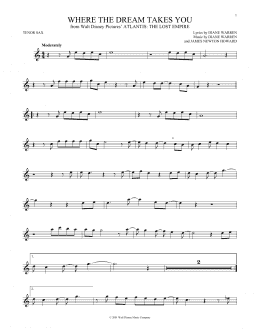 page one of Where The Dream Takes You (Tenor Sax Solo)