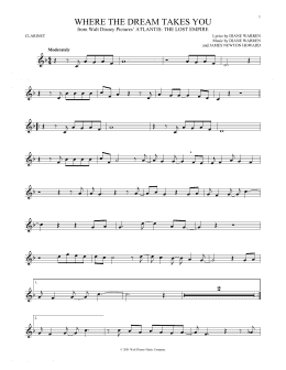 page one of Where The Dream Takes You (Clarinet Solo)