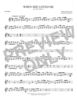 page one of When She Loved Me (from Toy Story 2) (Trumpet Solo)