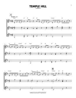 page one of Temple Hill (Guitar Ensemble)