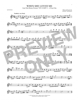 page one of When She Loved Me (from Toy Story 2) (Alto Sax Solo)