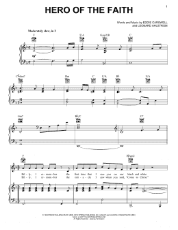page one of Hero Of The Faith (Piano, Vocal & Guitar Chords (Right-Hand Melody))