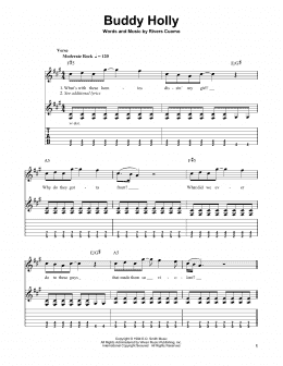 page one of Buddy Holly (Easy Guitar Tab)