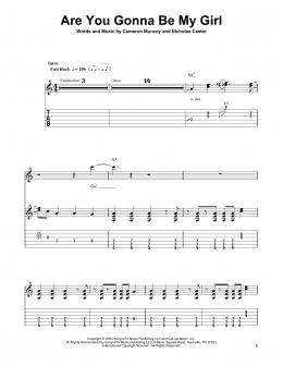 page one of Are You Gonna Be My Girl (Easy Guitar Tab)
