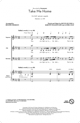 page one of Take Me Home (arr. Roger Emerson) (SAB Choir)