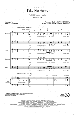 page one of Take Me Home (arr. Roger Emerson) (SATBB Choir)