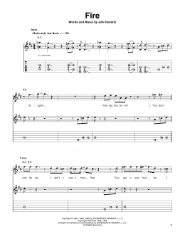 page one of Fire (Easy Guitar Tab)