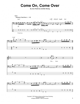 page one of Come On, Come Over (Bass Guitar Tab)