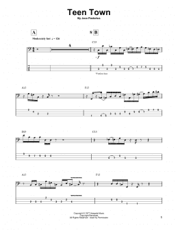 page one of Teen Town (Bass Guitar Tab)