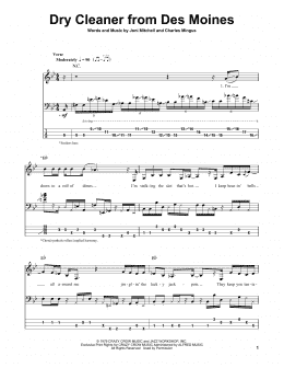 page one of The Dry Cleaner From Des Moines (Bass Guitar Tab)