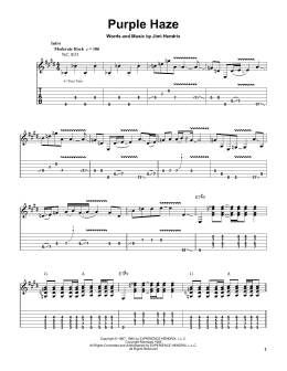 page one of Purple Haze (Easy Guitar Tab)