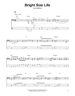 page one of Bright Size Life (Bass Guitar Tab)