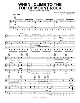 page one of When I Climb To The Top Of Mount Rock (from School of Rock: The Musical) (Piano, Vocal & Guitar Chords (Right-Hand Melody))
