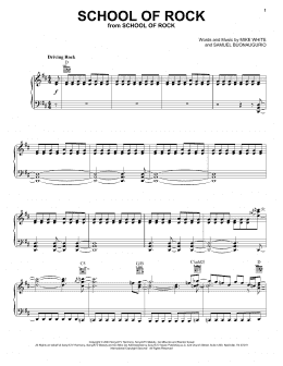page one of School Of Rock (from School of Rock: The Musical) (Piano, Vocal & Guitar Chords (Right-Hand Melody))