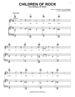 page one of Children Of Rock (from School of Rock: The Musical) (Piano, Vocal & Guitar Chords (Right-Hand Melody))