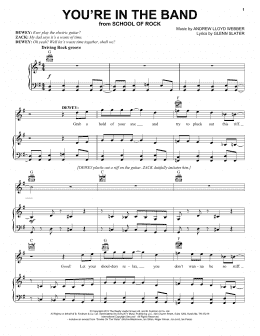 page one of You're In The Band (from School of Rock: The Musical) (Piano, Vocal & Guitar Chords (Right-Hand Melody))