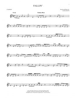 page one of Fallin' (Clarinet Solo)