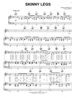 page one of Skinny Legs (Piano, Vocal & Guitar Chords (Right-Hand Melody))