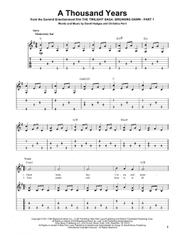 page one of A Thousand Years (Solo Guitar)
